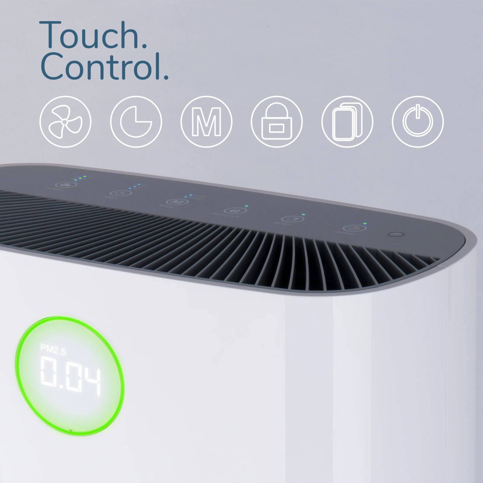 EVA Alto four Air purifier touch control