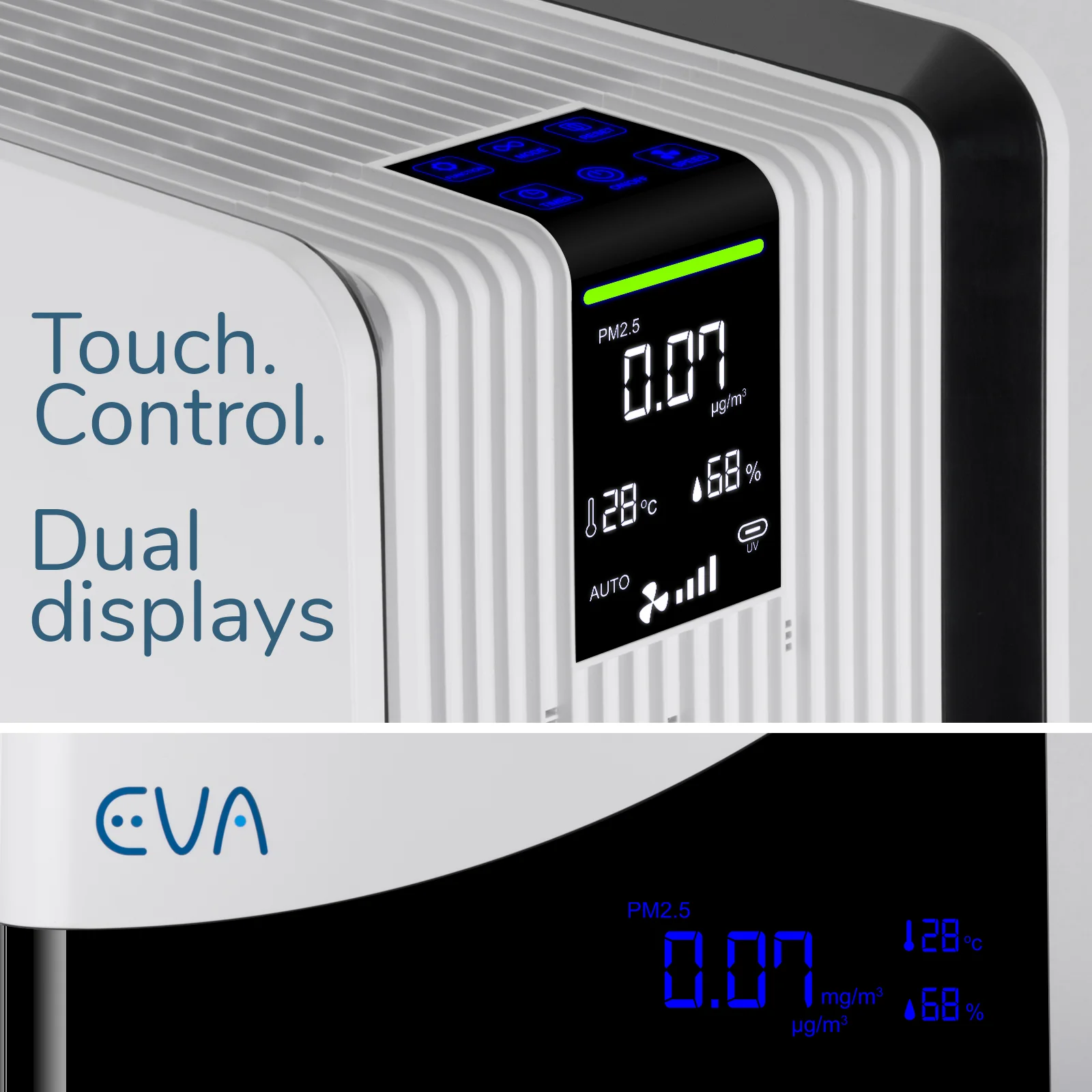 EVA Alto infinity Air purifier touch control and display