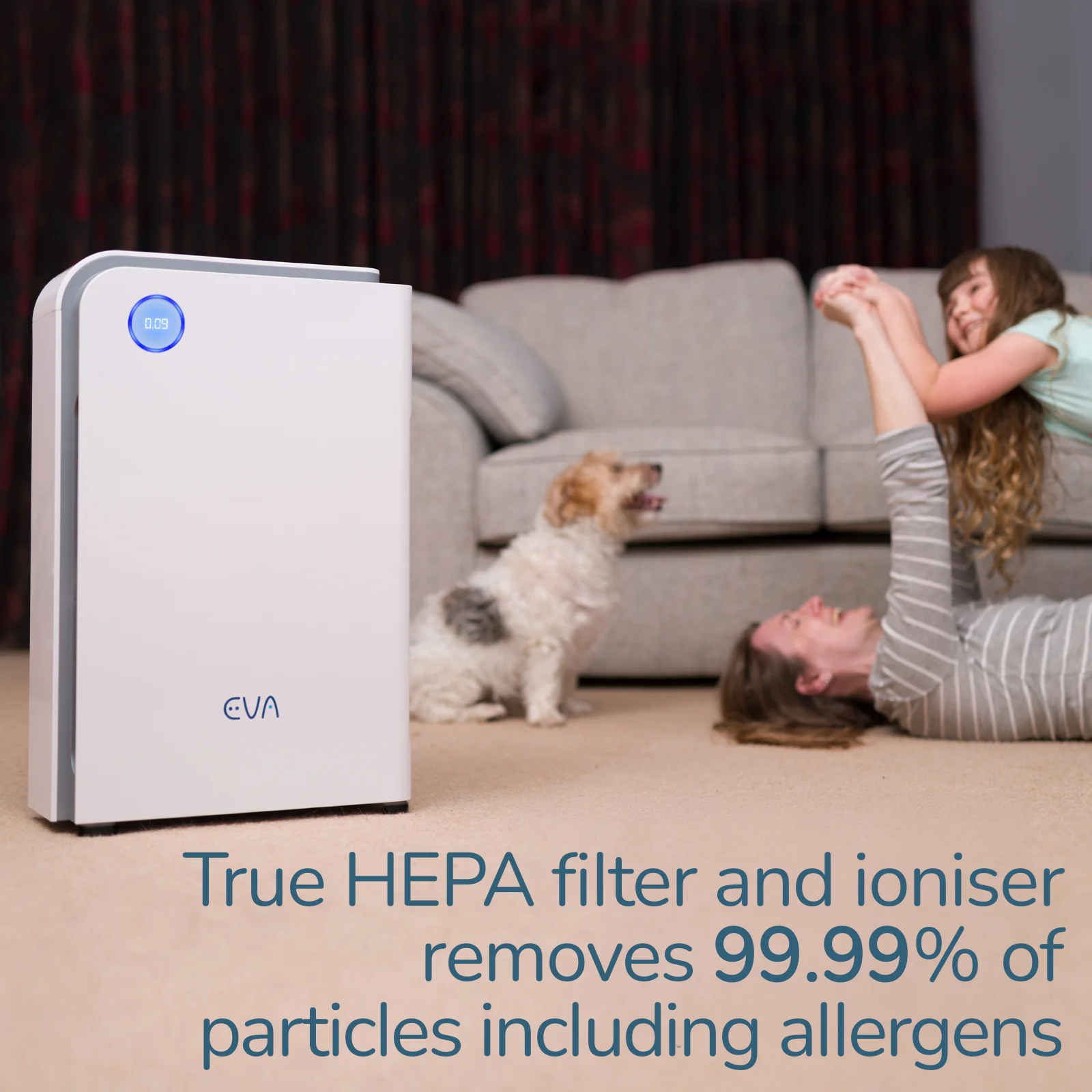 EVA Alto nine Air purifier removes risk of allergies