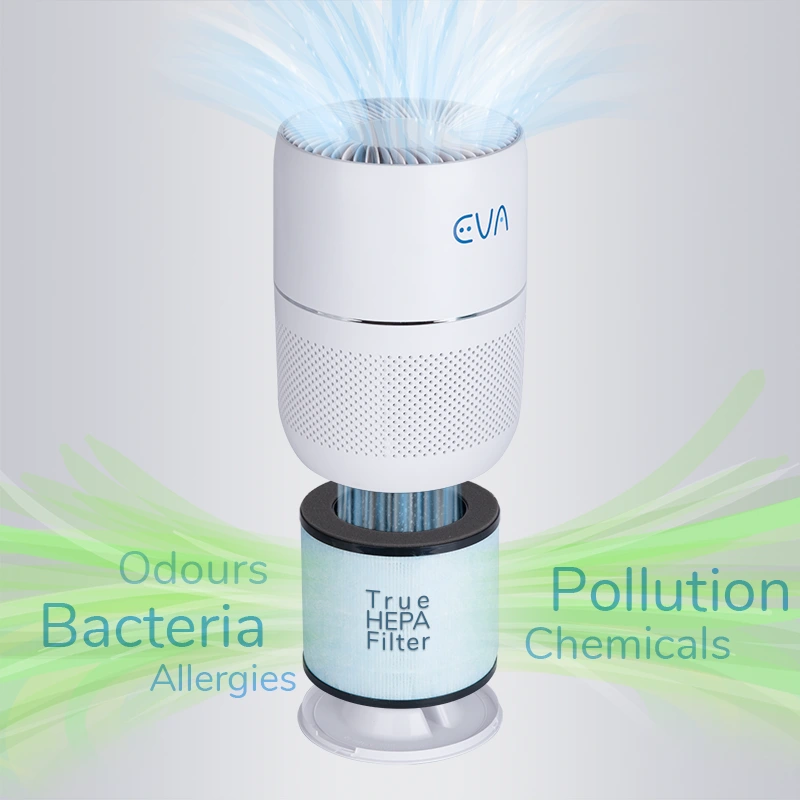 EVA Alto one Air purifier removes bacteria, odours and pollution